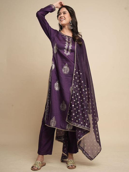 Dhiyona SN Women's Ethnic Motifs Printed Kurta with Trousers & Dupatta