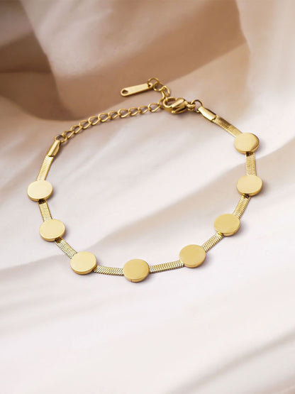 Dhiyona RJ Women's 18K Gold Plated Stainless Steel Tarnish-Free Waterproof Minimal Demi-Fine Bracelet