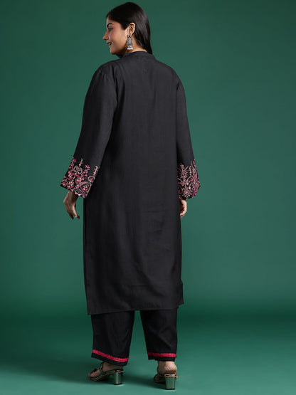 Embroidered Detail Kurta with Palazzos