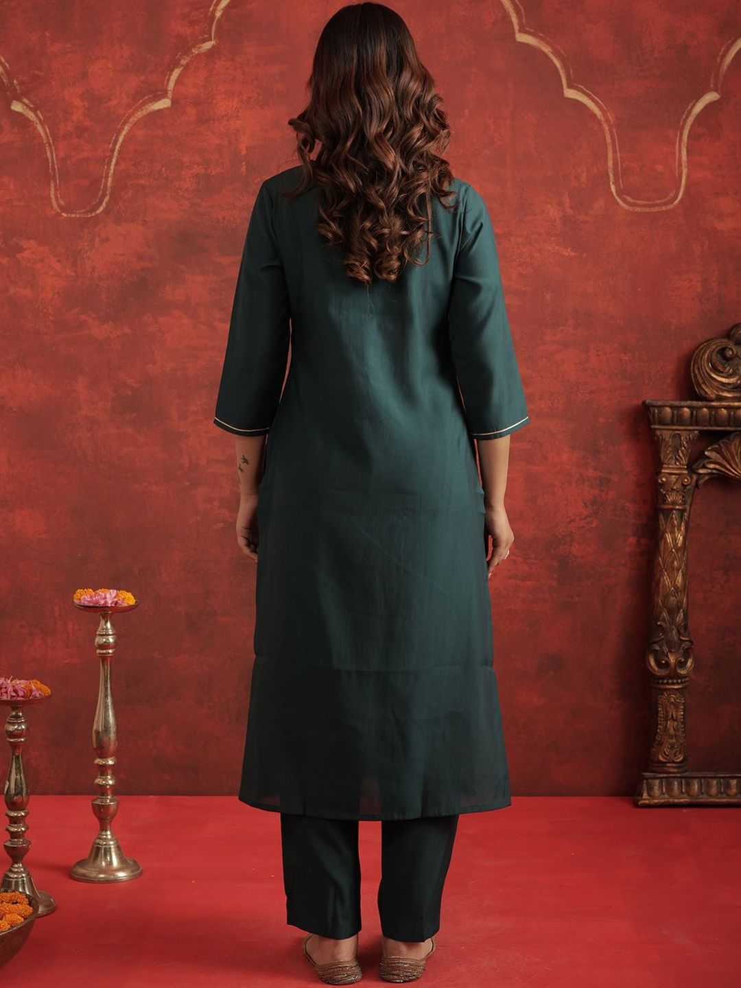 Women Ethnic Motifs Embroidered Kurta with Trousers & Dupatta