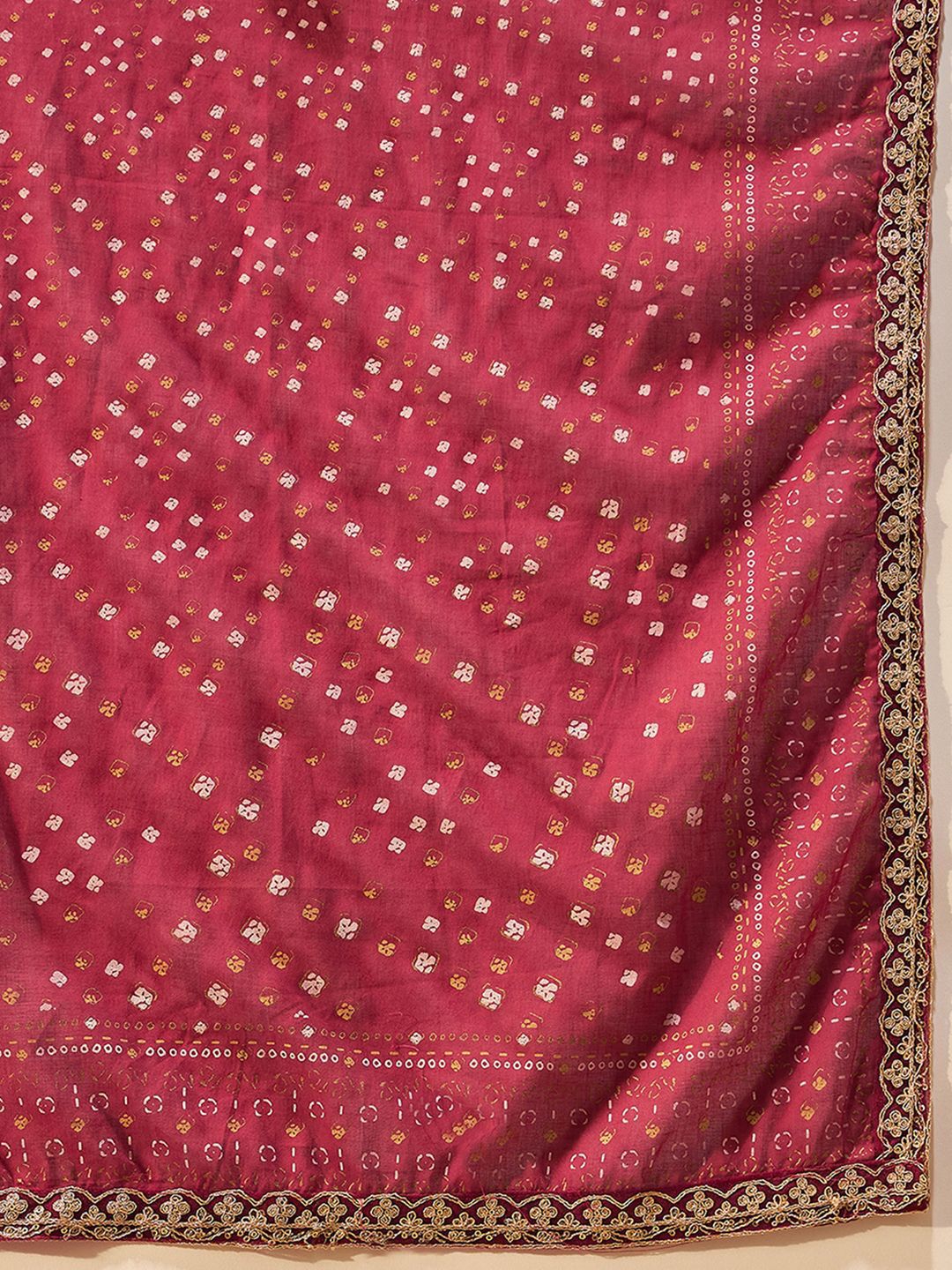 Dhiyona IE Ethnic Motifs Embroidered Zari A-Line Kurta With Trousers & Dupatta