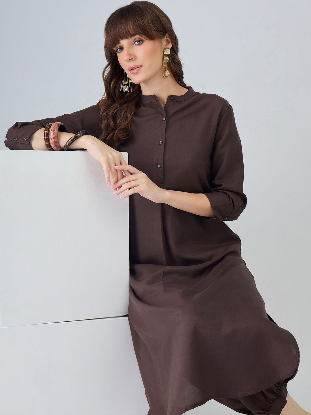 Women Regular Pure Cotton Kurta with Harem Pants
