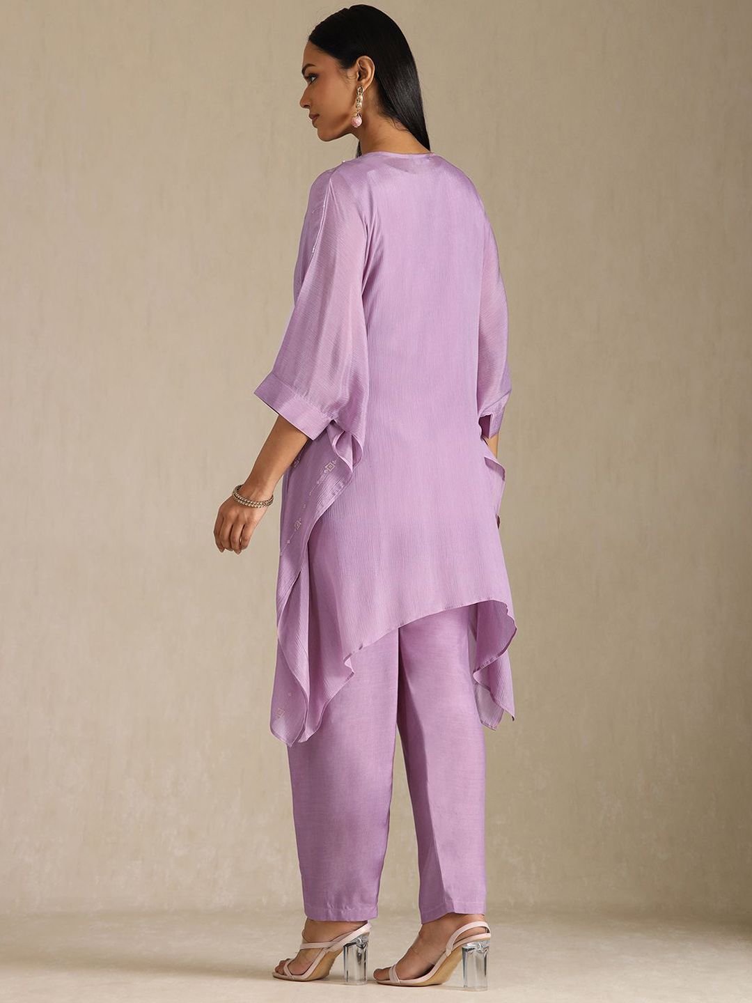 Dhiyona SO Women's Women Floral Embroidered Sequinned A-Line Kurta with Trousers