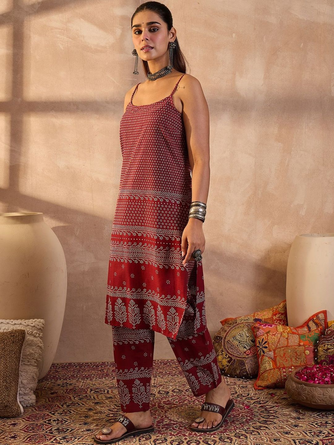 Women Ethnic Motifs Printed Pure Cotton Kurta with Trousers