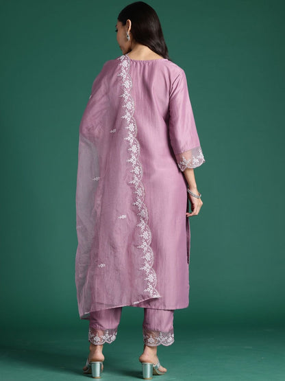 Women Ethnic Motifs Embroidered Kurta with Trousers & Dupatta
