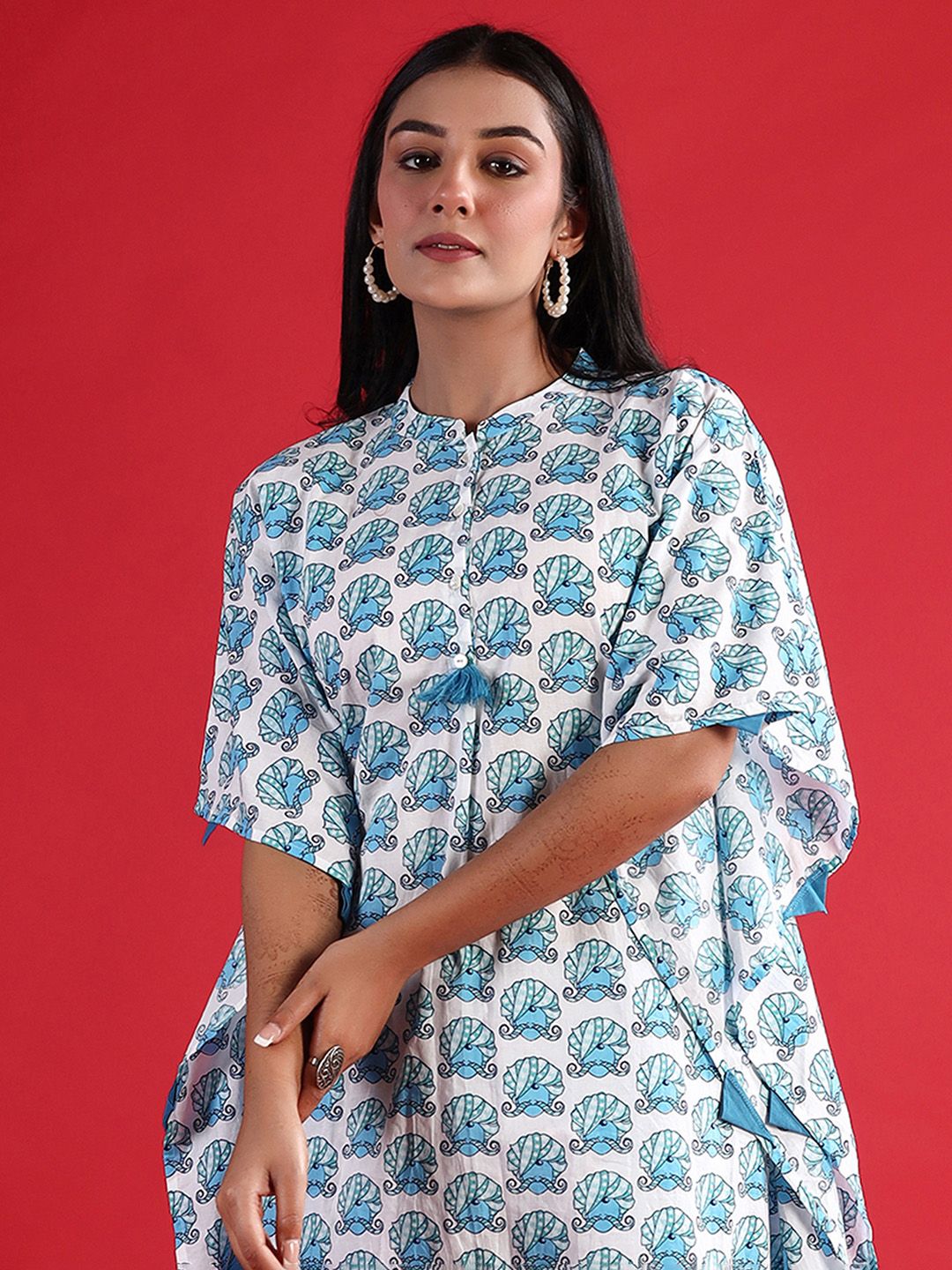 Dhiyona IE Printed Pure Cotton Kaftan With Trouser Co-Ords