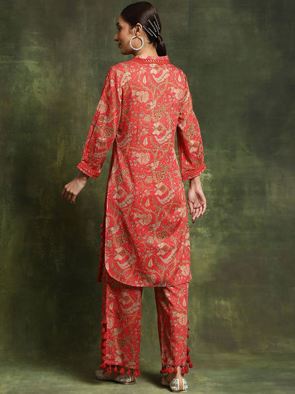 Dhiyona SN Women's Printed Tasseled Kurta & Palazzo