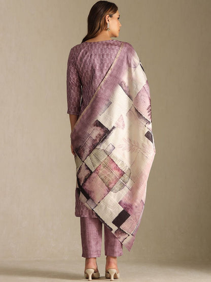 Dhiyona SO Women's Women Botanical Print Regular Kurta with Trousers & Printed Dupatta