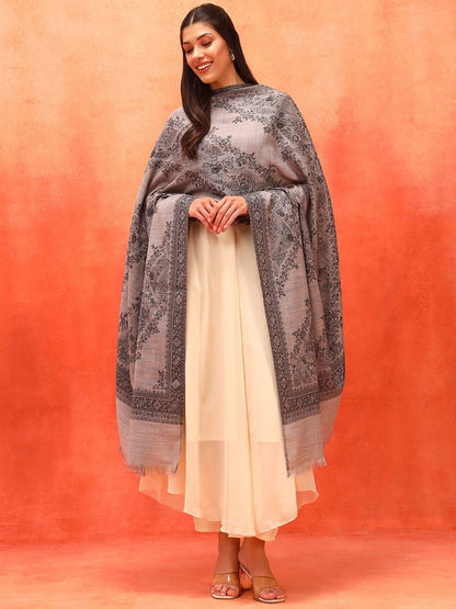 Dhiyona PA Kohsar Floral Woven Design Jamawar Woolen Shawl