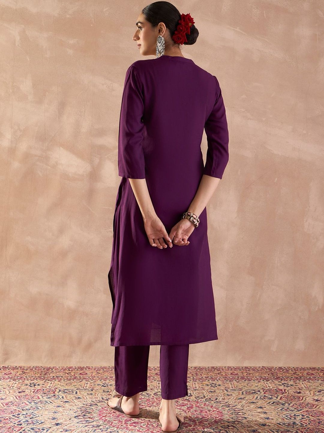 Dhiyona IE Embroidered Top With Trousers