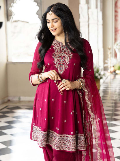 Dhiyona CH Embroidered A-line Kurta with Salwar