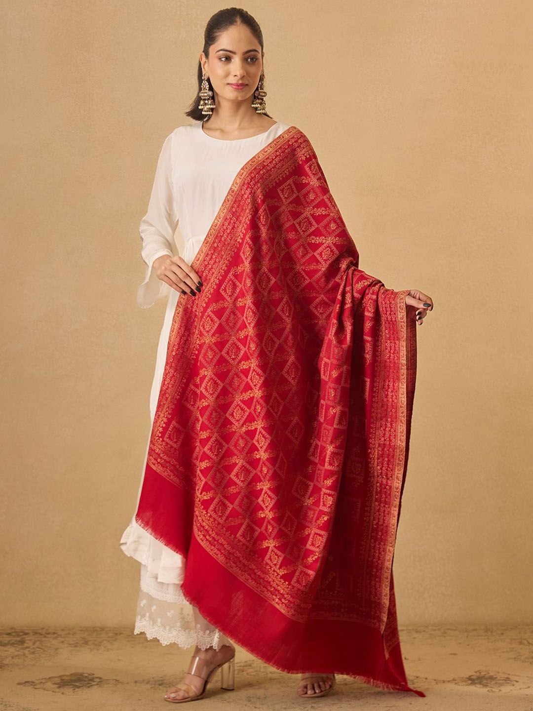 Dhiyona PA Geometric Woven Design Shawl