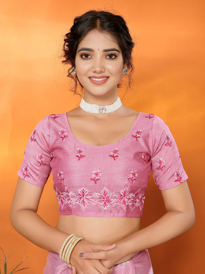 Dhiyona GR Women's Hirva Pink Jimmi Choo Embroidered Saree