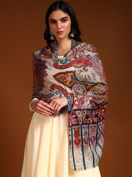 Dhiyona PA Women Abstract Embroidered Shawl