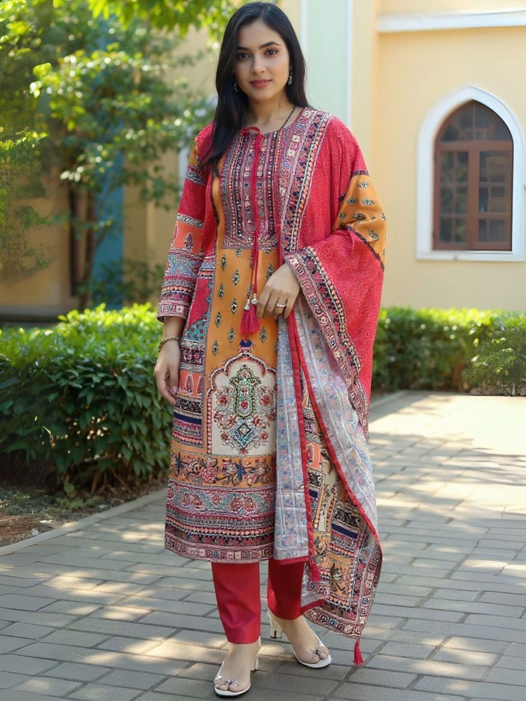 Women Ethnic Motifs Printed Kurta with Trousers & Dupatta