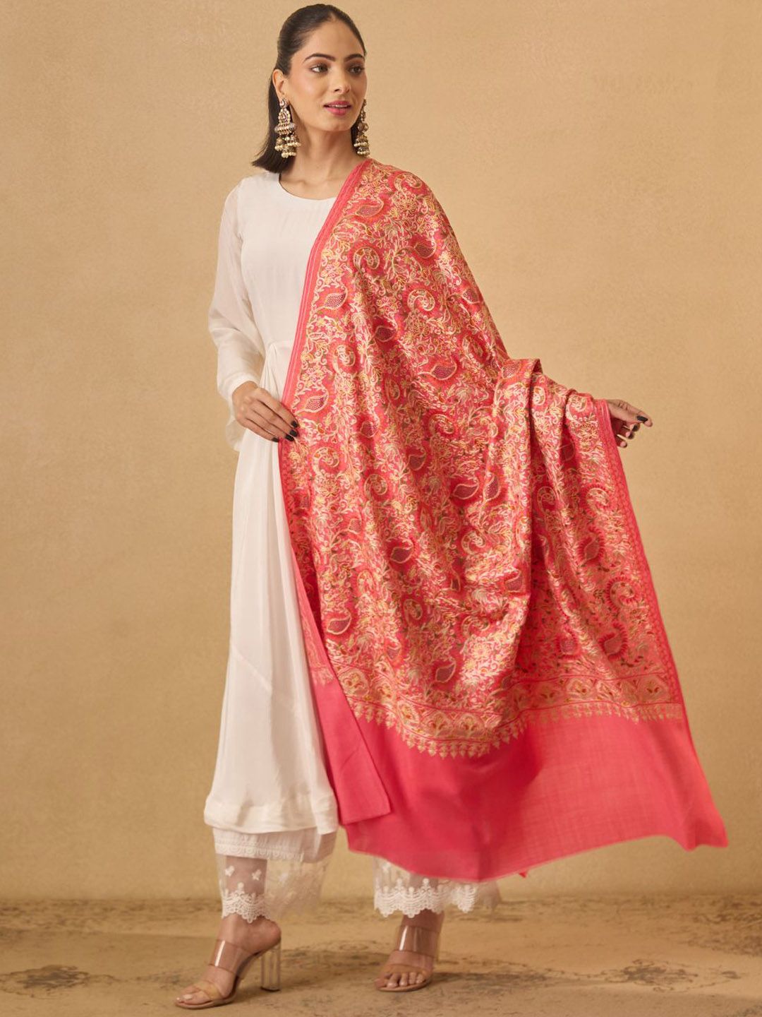 Dhiyona PA Paisley Embroidered Thread Work Shawl