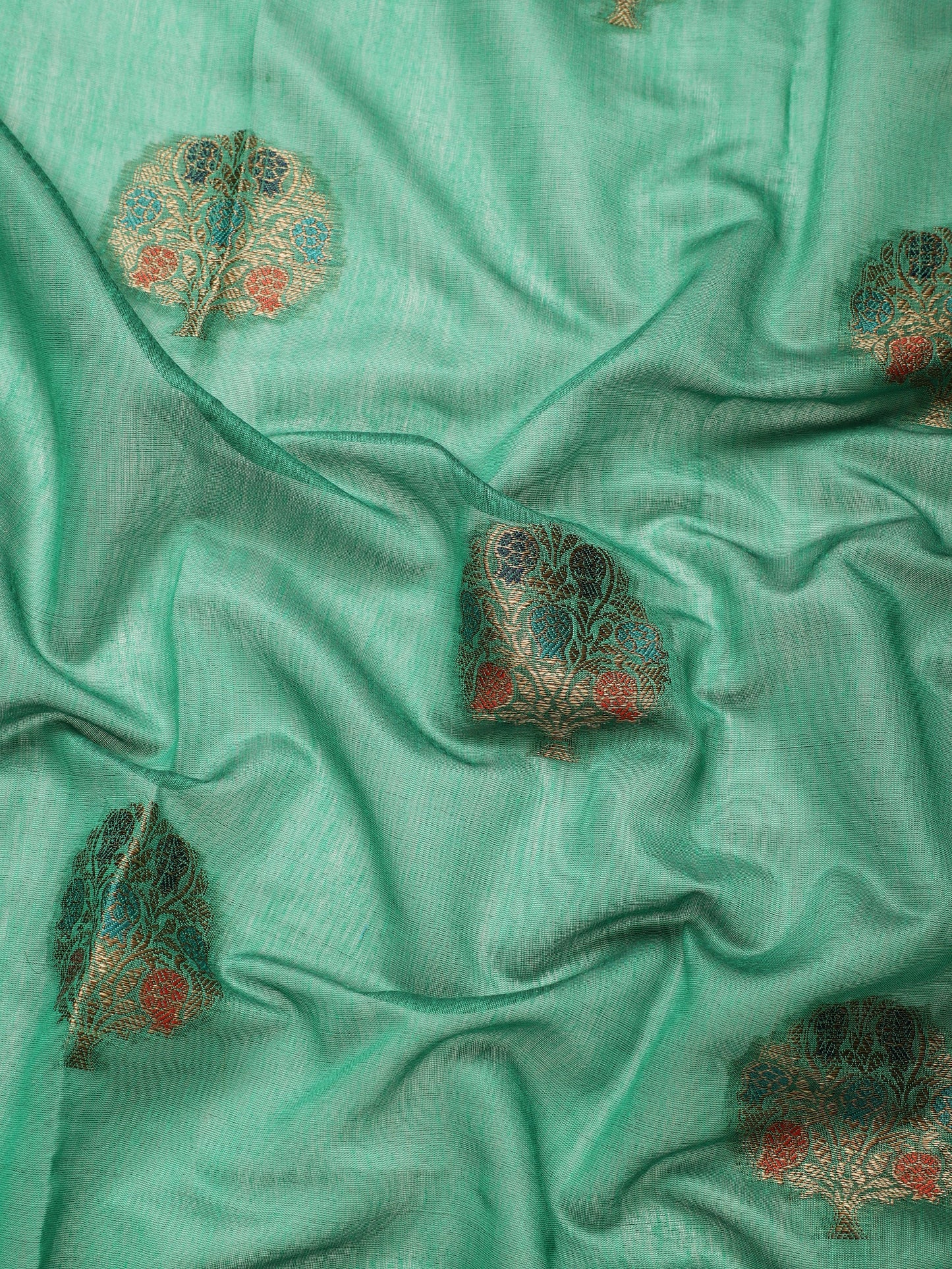 Dhiyona GR Women's Vaibhavi Seafoam Green Cotton Blend Saree
