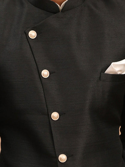 Men's Cream Viscose Straight Sherwani Set