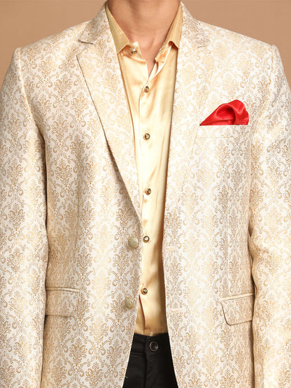 Men's Beige Silk Blend Blazer Blazer