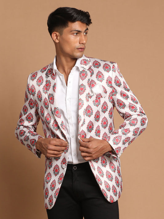 Men's Cream Satin Twill Blazer Blazer