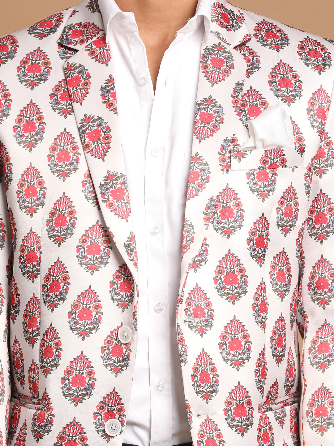 Men's Cream Satin Twill Blazer Blazer