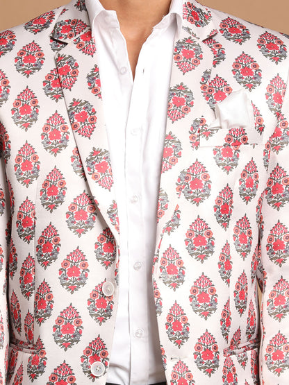 Men's Cream Satin Twill Blazer Blazer