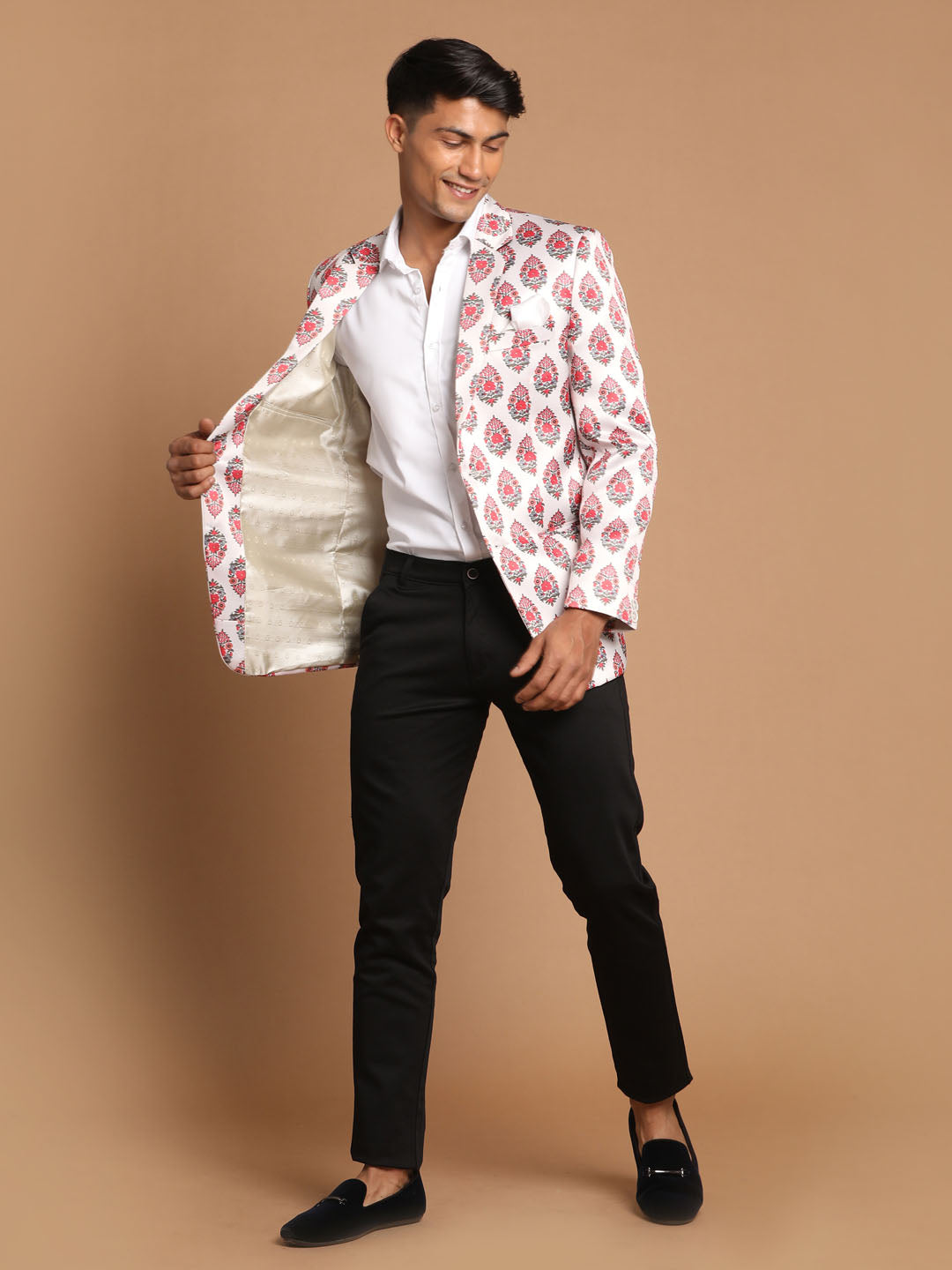 Men's Cream Satin Twill Blazer Blazer