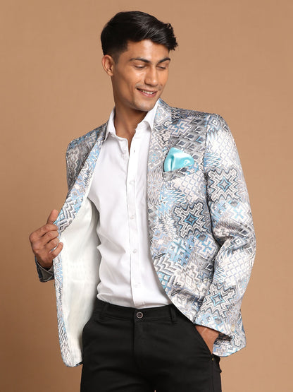 Men's Grey Satin Twill Blazer Blazer