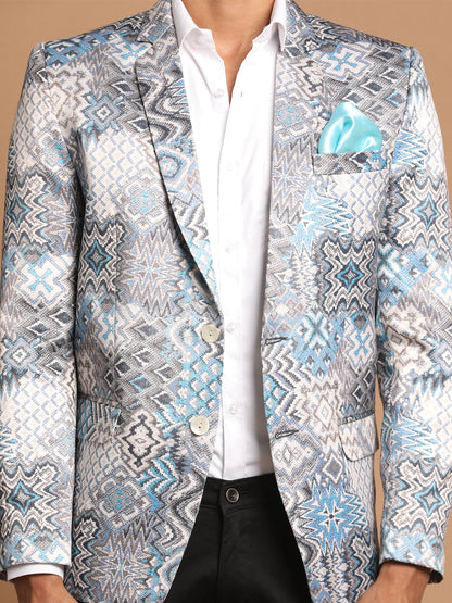 Men's Grey Satin Twill Blazer Blazer