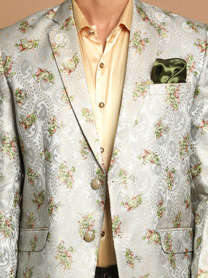 Men's Green Silk Blend Blazer Blazer