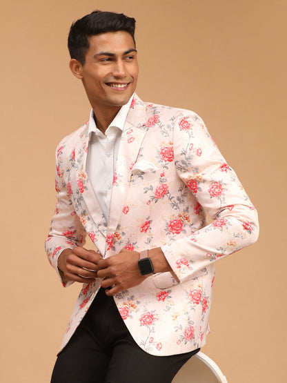 Men's Peach Satin Twill Blazer Blazer