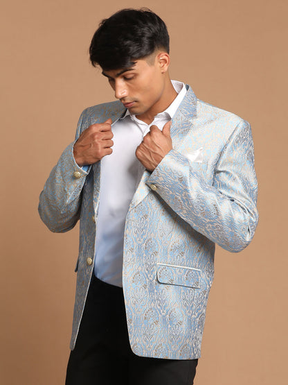 Men's Grey Silk Blend Blazer Blazer