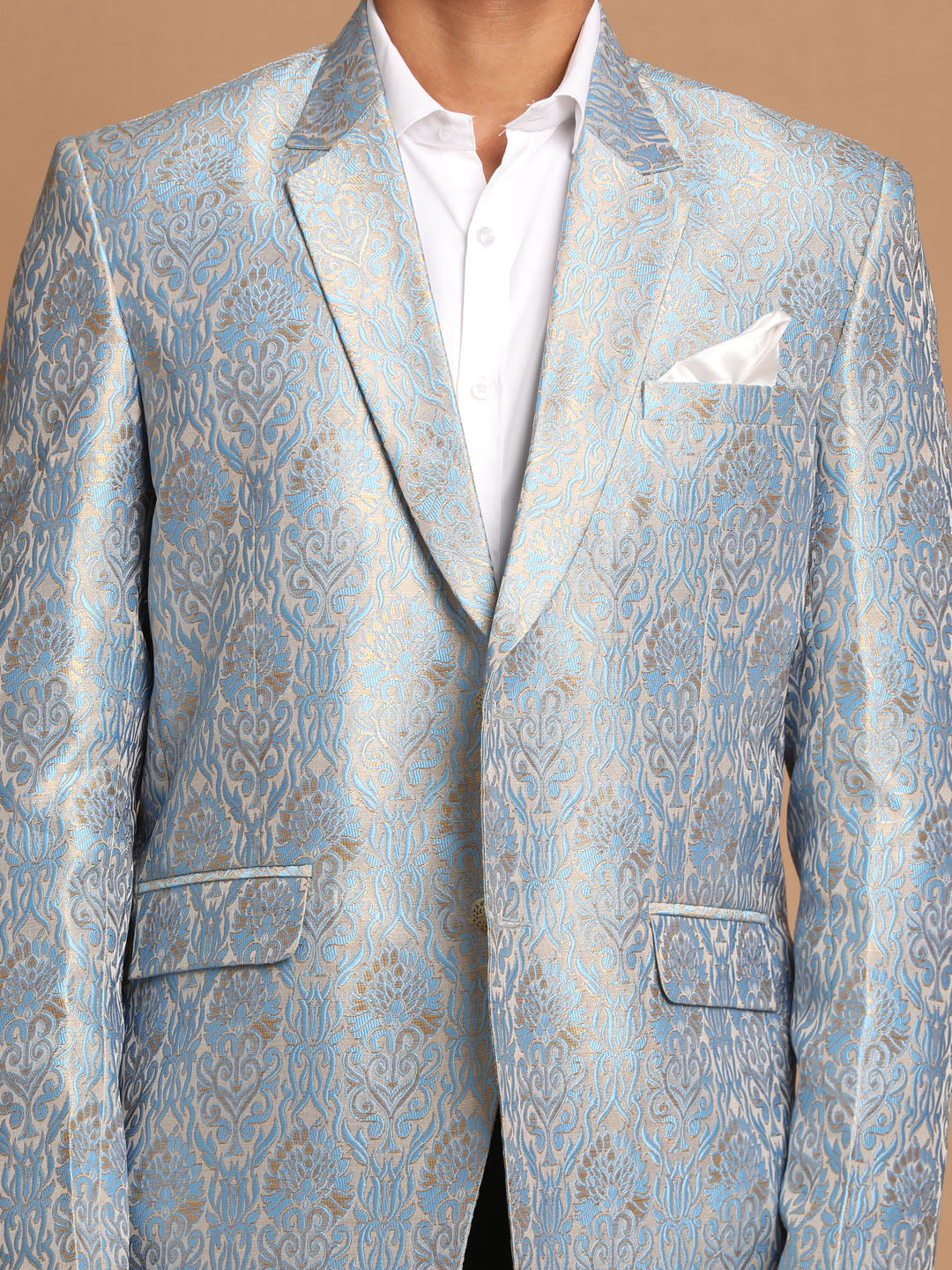 Men's Grey Silk Blend Blazer Blazer