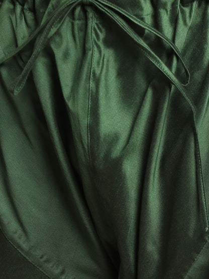 Men's Green Viscose Blend Straight Jacket  Kurta and Pyjama Set