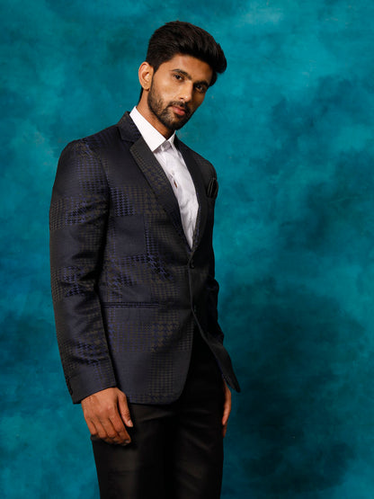 Men's Blue Cotton Blend Blazer Blazer