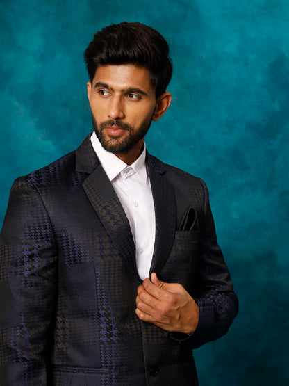 Men's Blue Cotton Blend Blazer Blazer