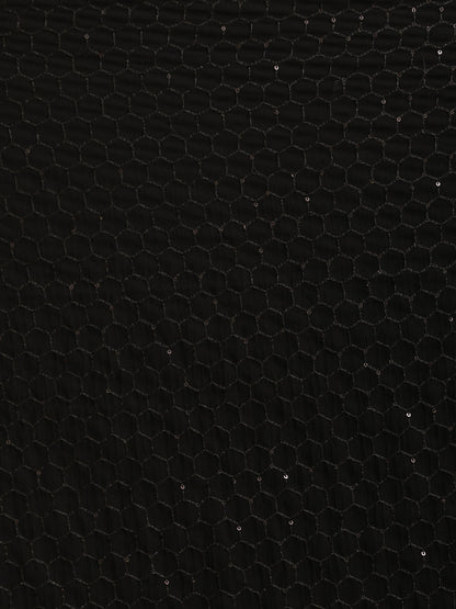 Men's Black Georgette Straight Dupatta