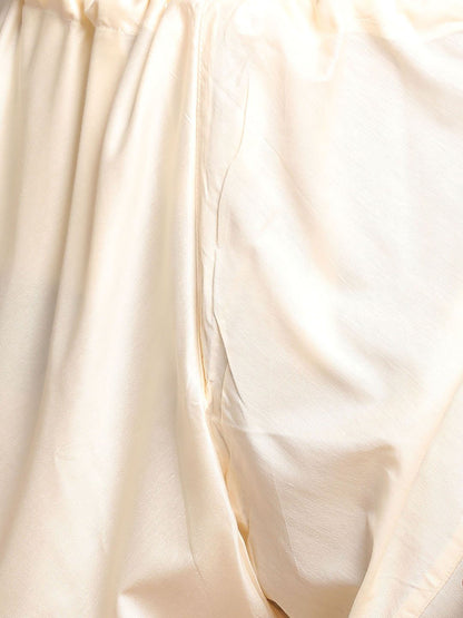 Men's Cream Silk Blend Straight Sherwani Set