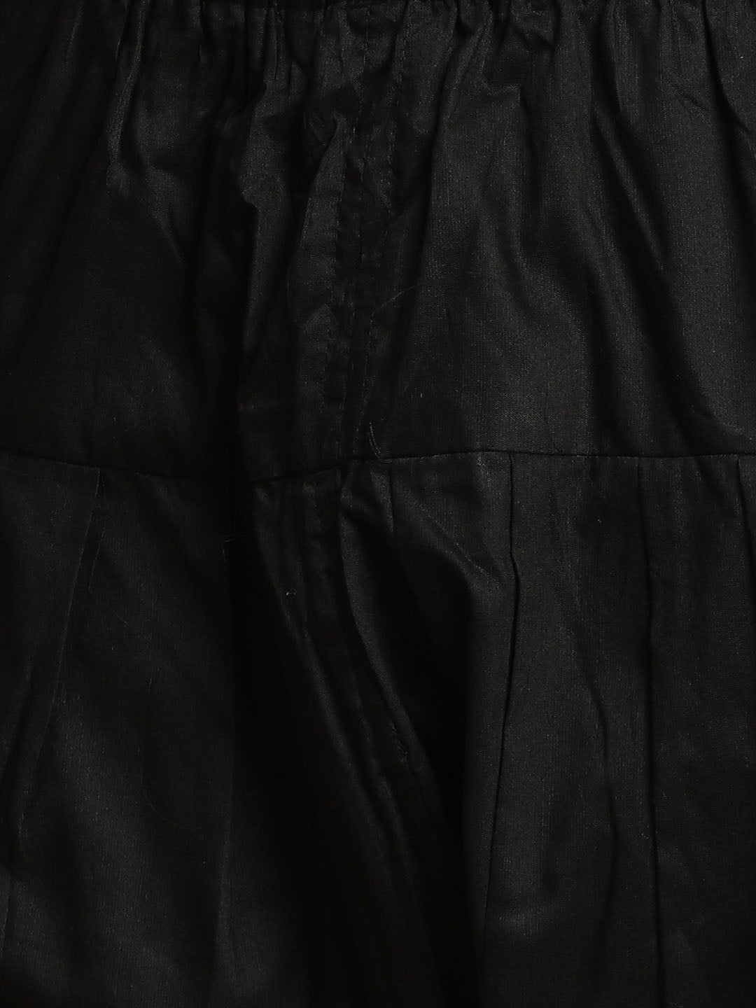 Men's Black Silk Blend Straight Sherwani Set