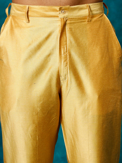 Men's Mustard Viscose Straight Jacket  Kurta and Pyjama Set