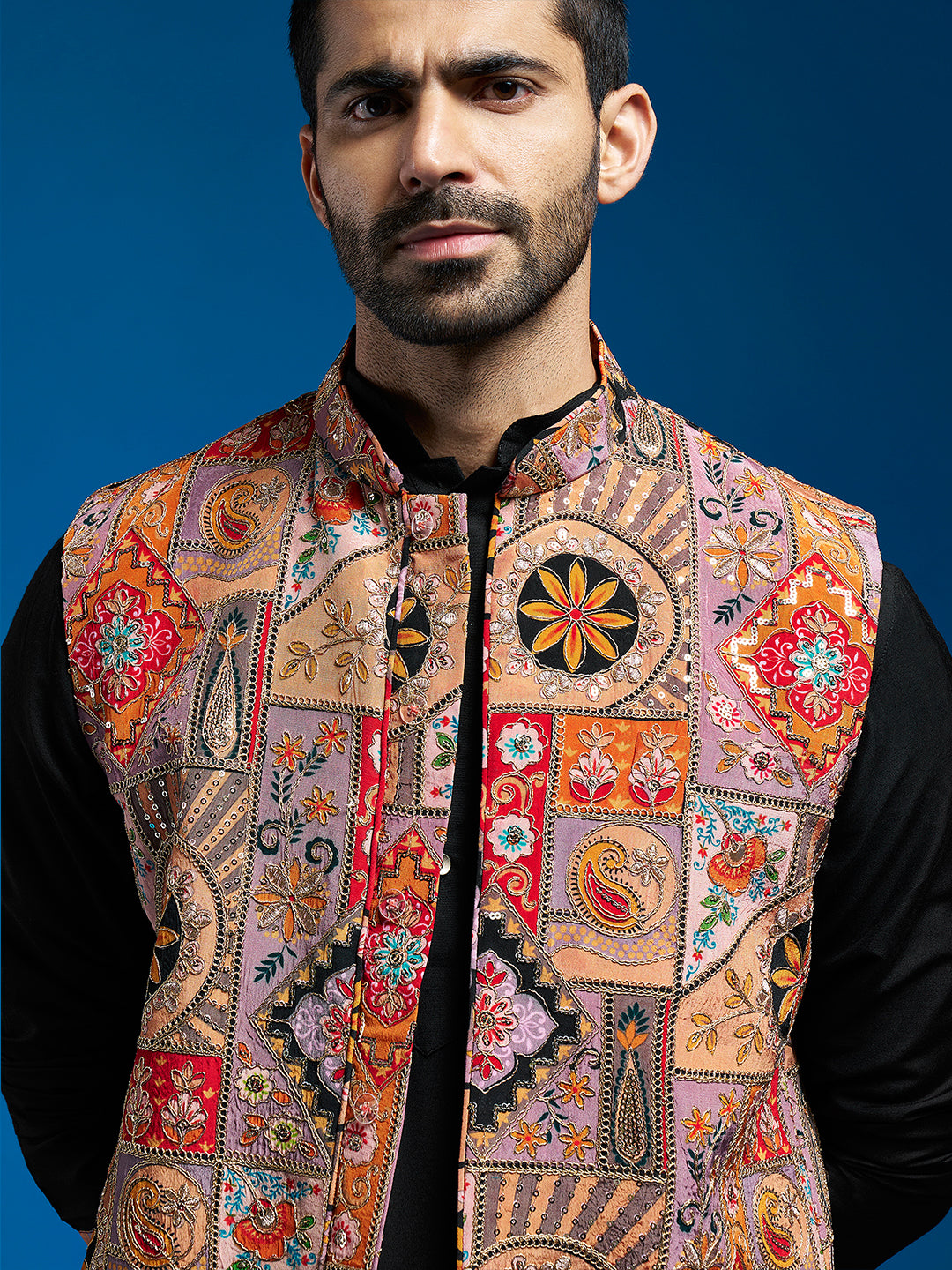 Men's Chiku Cotton Straight Nehru Jacket
