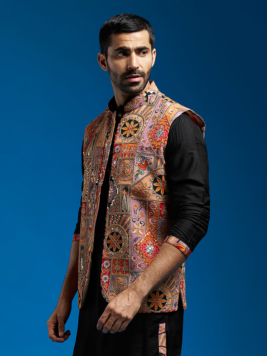 Men's Chiku Cotton Straight Nehru Jacket