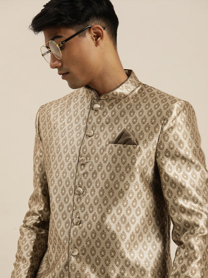 Men's Coffee Silk Blend Straight Jodhpuri