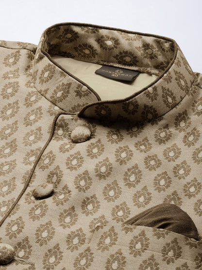 Men's Coffee Silk Blend Straight Jodhpuri