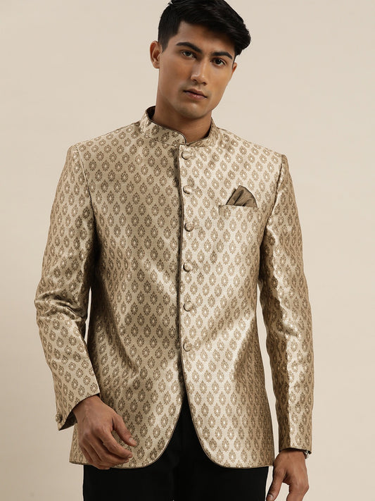 Men's Coffee Silk Blend Straight Jodhpuri