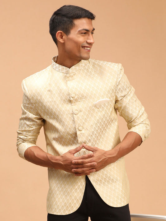 Men's Cream Silk Blend Straight Jodhpuri