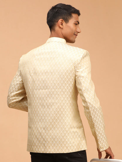 Men's Cream Silk Blend Straight Jodhpuri