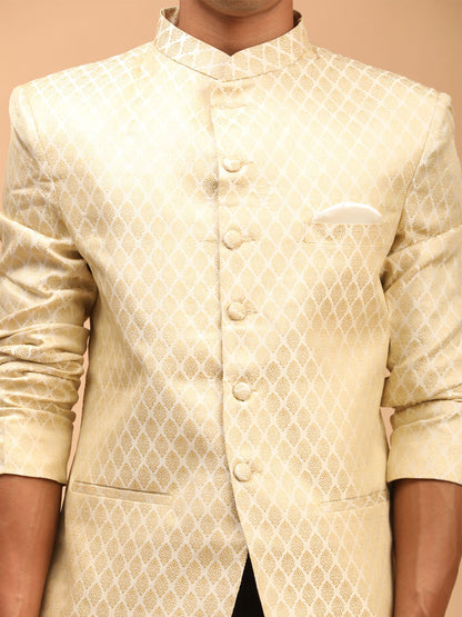 Men's Cream Silk Blend Straight Jodhpuri