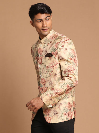 Men's Brown Silk Blend Straight Jodhpuri