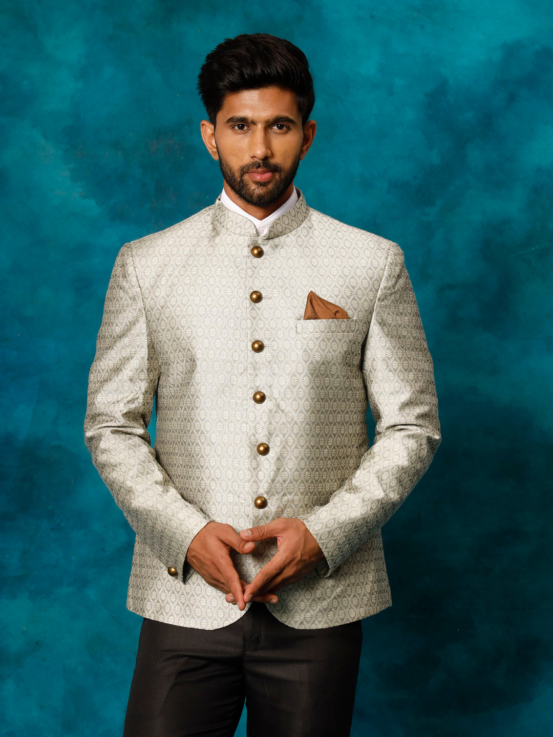 Men's Beige Silk Blend Straight Jodhpuri